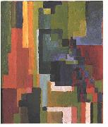 August Macke Colourfull shapes II oil painting reproduction
